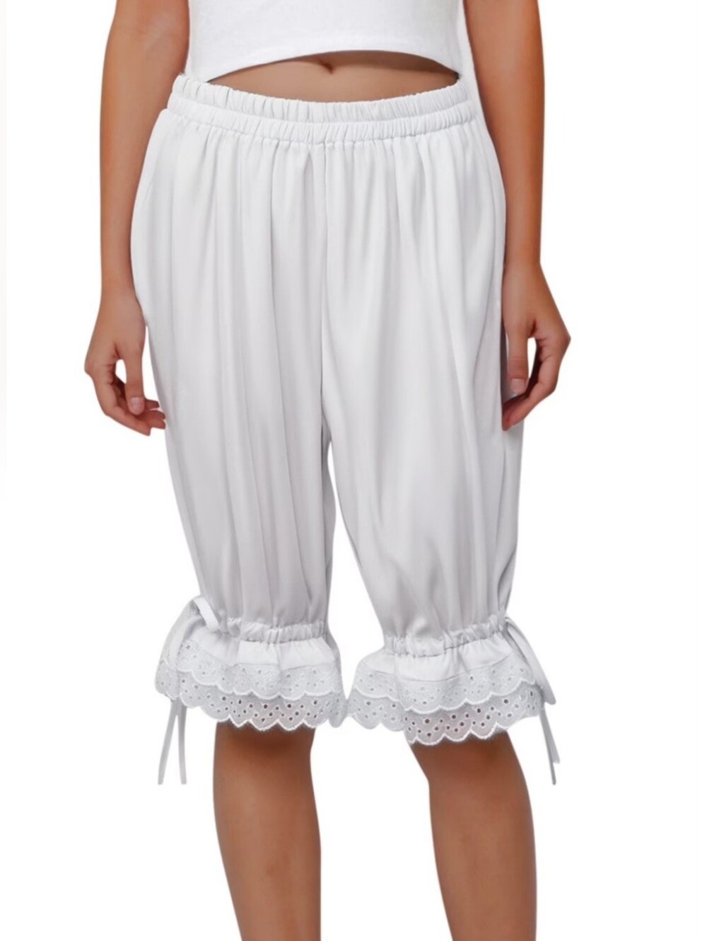 Pajama Ruffle Capri Pants. FP design.